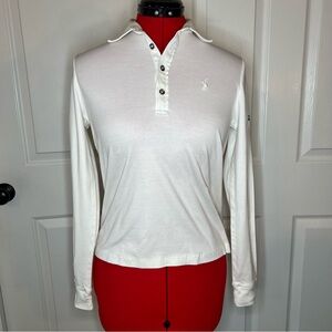 Ralph Lauren Golf Tailor Golf Fit Long Sleeve Collared Women S. White Shirt,